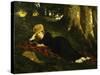 Reading Woman in Forest , 1875-Gyula Benczur-Stretched Canvas