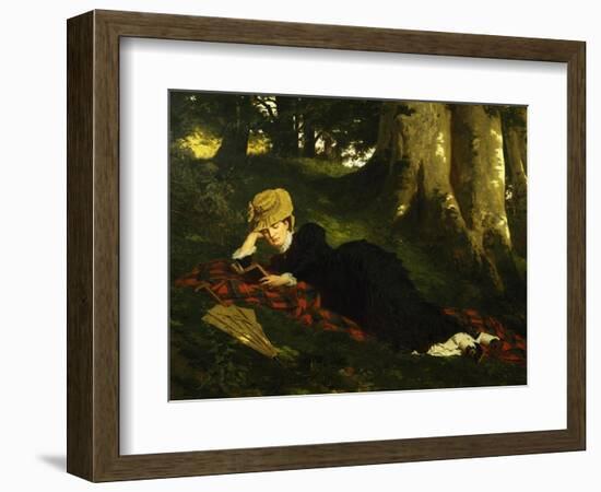 Reading Woman in Forest , 1875-Gyula Benczur-Framed Giclee Print