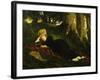 Reading Woman in Forest , 1875-Gyula Benczur-Framed Giclee Print