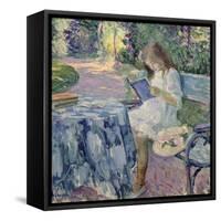 Reading-Henri Lebasque-Framed Stretched Canvas