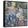 Reading-Henri Lebasque-Framed Stretched Canvas