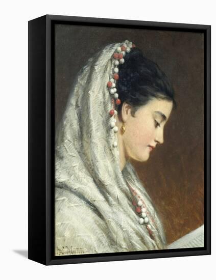 Reading-Joshua Hargrave Sams Mann-Framed Stretched Canvas