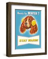 Ready for Winter? Stay Warm Dog with Earmuffs-null-Framed Giclee Print