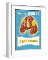 Ready for Winter? Stay Warm Dog with Earmuffs-null-Framed Giclee Print
