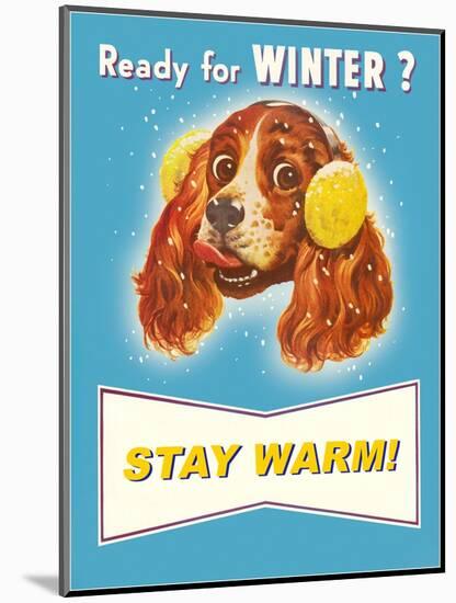 Ready for Winter? Stay Warm Dog with Earmuffs-null-Mounted Giclee Print