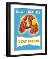 Ready for Winter? Stay Warm Dog with Earmuffs-null-Framed Giclee Print