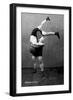 Ready to Drop: Russian Wrestlers-null-Framed Art Print