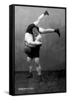 Ready to Drop: Russian Wrestlers-null-Framed Stretched Canvas