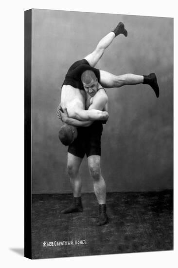 Ready to Drop: Russian Wrestlers-null-Stretched Canvas