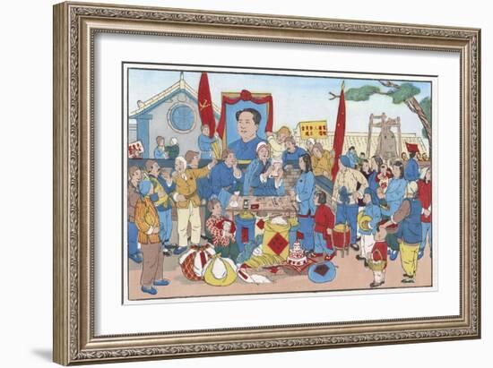 Ready to Submit a Production Report to Chairman Mao-Chien Ying Chang-Framed Art Print