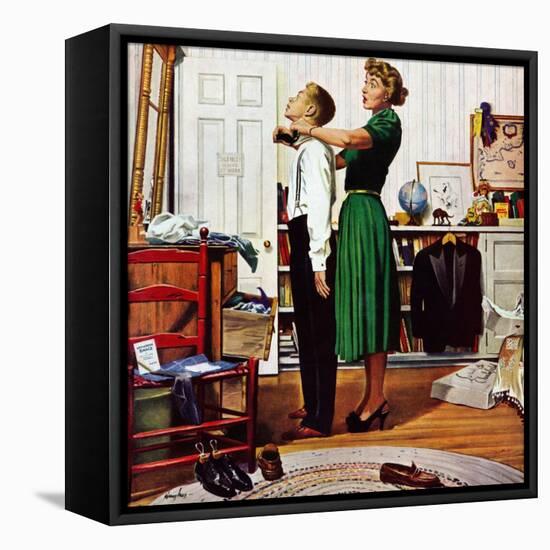 "Readying for First Date," October 16, 1948-George Hughes-Framed Stretched Canvas