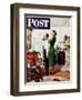 "Readying for First Date," Saturday Evening Post Cover, October 16, 1948-George Hughes-Framed Giclee Print