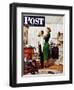 "Readying for First Date," Saturday Evening Post Cover, October 16, 1948-George Hughes-Framed Giclee Print