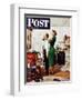 "Readying for First Date," Saturday Evening Post Cover, October 16, 1948-George Hughes-Framed Giclee Print