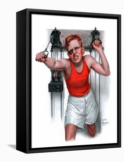 "Readying for Rematch,"June 9, 1923-Leslie Thrasher-Framed Stretched Canvas