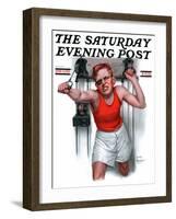 "Readying for Rematch," Saturday Evening Post Cover, June 9, 1923-Leslie Thrasher-Framed Giclee Print