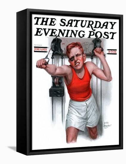 "Readying for Rematch," Saturday Evening Post Cover, June 9, 1923-Leslie Thrasher-Framed Stretched Canvas