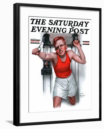 "Readying for Rematch," Saturday Evening Post Cover, June 9, 1923-Leslie Thrasher-Framed Giclee Print