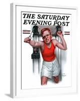 "Readying for Rematch," Saturday Evening Post Cover, June 9, 1923-Leslie Thrasher-Framed Giclee Print