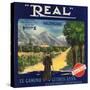 Real Brand - Claremont, California - Citrus Crate Label-Lantern Press-Stretched Canvas