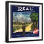 Real Brand - Claremont, California - Citrus Crate Label-Lantern Press-Framed Art Print