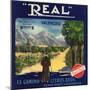 Real Brand - Claremont, California - Citrus Crate Label-Lantern Press-Mounted Art Print