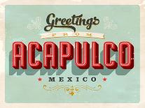 Vintage Touristic Greeting Card - Acapulco, Mexico-Real Callahan-Art Print