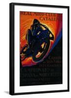 Real Moto Club Vintage Poster - Europe-Lantern Press-Framed Art Print