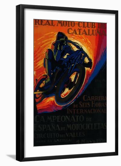 Real Moto Club Vintage Poster - Europe-Lantern Press-Framed Art Print