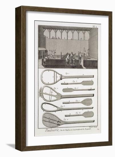 Real Tennis and the Construction of Racquets, from the 'Encyclopedia' by Denis Diderot-null-Framed Giclee Print