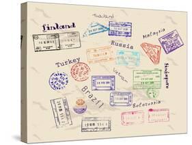 Real Visa Stamps From 9 Countries-yunna-Stretched Canvas