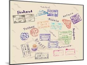 Real Visa Stamps From 9 Countries-yunna-Mounted Art Print