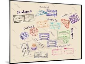 Real Visa Stamps From 9 Countries-yunna-Mounted Art Print