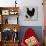 Realistic Black Chicken and Baby Chick Side View-dNaya-Art Print displayed on a wall