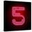 Realistic Red Neon Number. Number with Neon Tube Light on Dark Background. Vector Neon Typeface For-Oleg Vyshnevskyy-Stretched Canvas