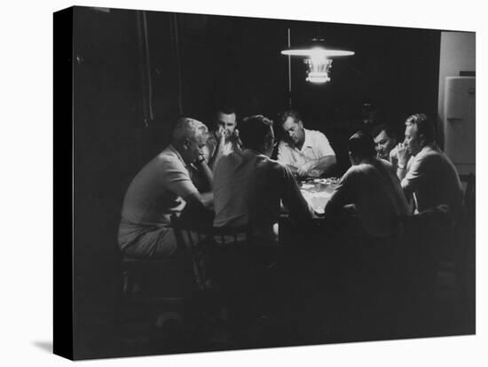 Realtor Brothers Frank Mackle and Elliott Mackle Playing Poker-null-Stretched Canvas