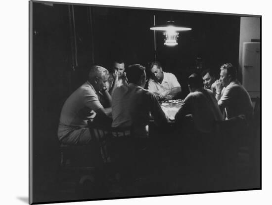 Realtor Brothers Frank Mackle and Elliott Mackle Playing Poker-null-Mounted Photographic Print