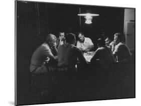 Realtor Brothers Frank Mackle and Elliott Mackle Playing Poker-null-Mounted Photographic Print