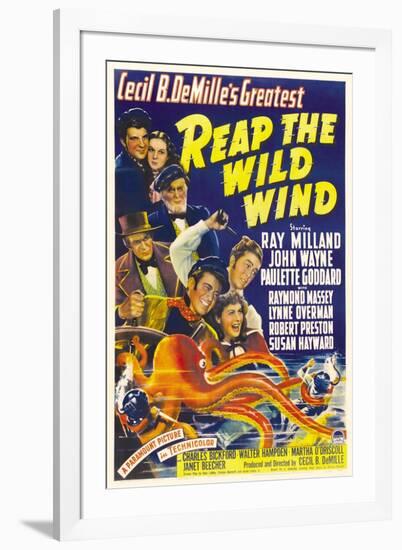 Reap the Wild Wind, Ray Milland, Paulette Goddard, 1942-null-Framed Art Print