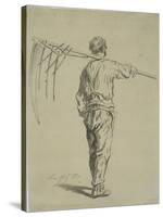 Reaper Carrying a Scythe on His Shoulder, Back View-Pierre Edmond Alexandre Hedouin-Stretched Canvas