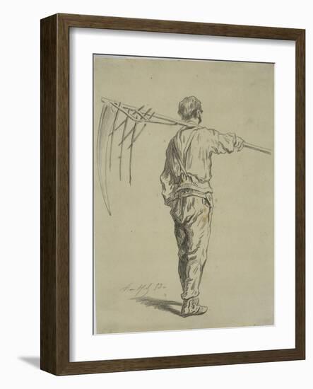 Reaper Carrying a Scythe on His Shoulder, Back View-Pierre Edmond Alexandre Hedouin-Framed Giclee Print