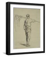 Reaper Carrying a Scythe on His Shoulder, Back View-Pierre Edmond Alexandre Hedouin-Framed Giclee Print