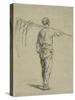 Reaper Carrying a Scythe on His Shoulder, Back View-Pierre Edmond Alexandre Hedouin-Stretched Canvas
