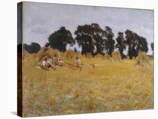 Reapers Resting in a Wheat Field, 1885-John Singer Sargent-Stretched Canvas