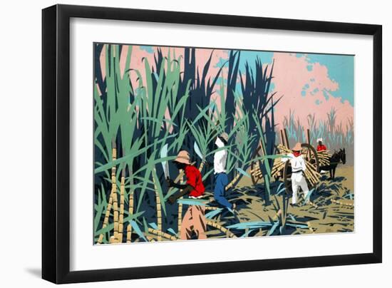 Reaping Sugar Canes in the West Indies-Frank Newbould-Framed Giclee Print