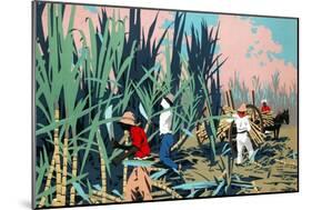 Reaping Sugar Canes in the West Indies-Frank Newbould-Mounted Giclee Print