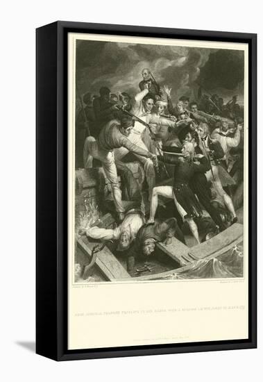 Rear Admiral Nelson's Conflict in His Barge with a Spanish Launch-Richard Westall-Framed Stretched Canvas