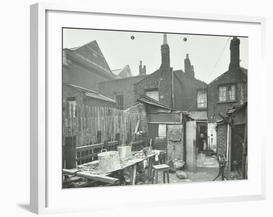 Rear of Houses Prior to Slum Clearance, Princess Road, Lambeth, London, 1914-null-Framed Photographic Print