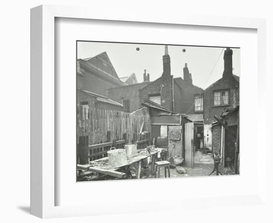 Rear of Houses Prior to Slum Clearance, Princess Road, Lambeth, London, 1914-null-Framed Photographic Print