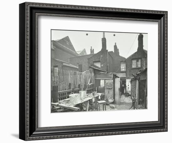 Rear of Houses Prior to Slum Clearance, Princess Road, Lambeth, London, 1914-null-Framed Photographic Print